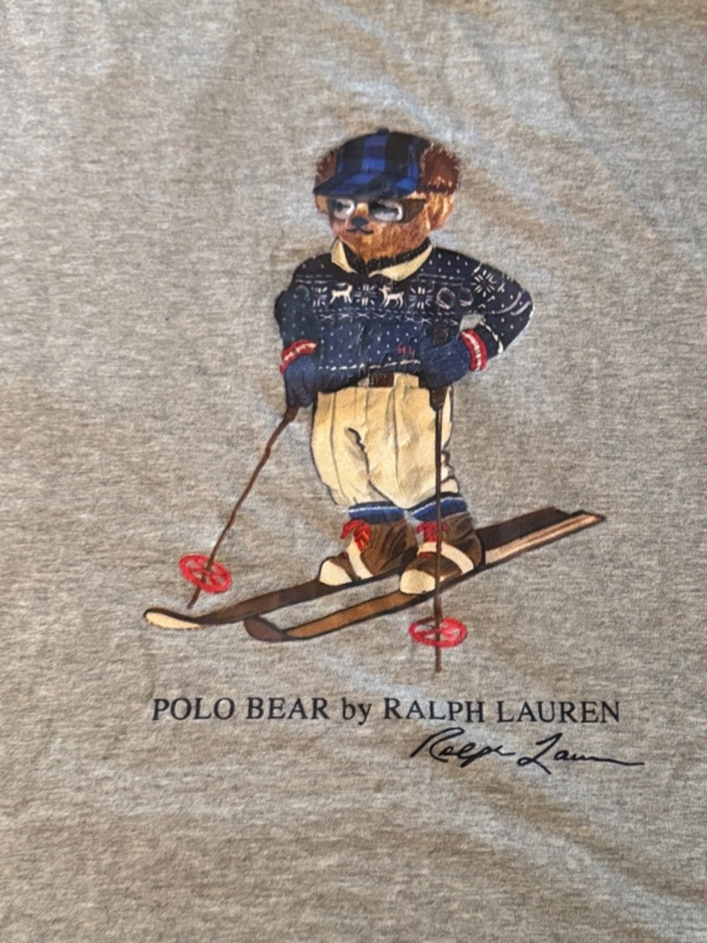 Polo by Ralph Lauren Gray Bear Ski Graphic Tee